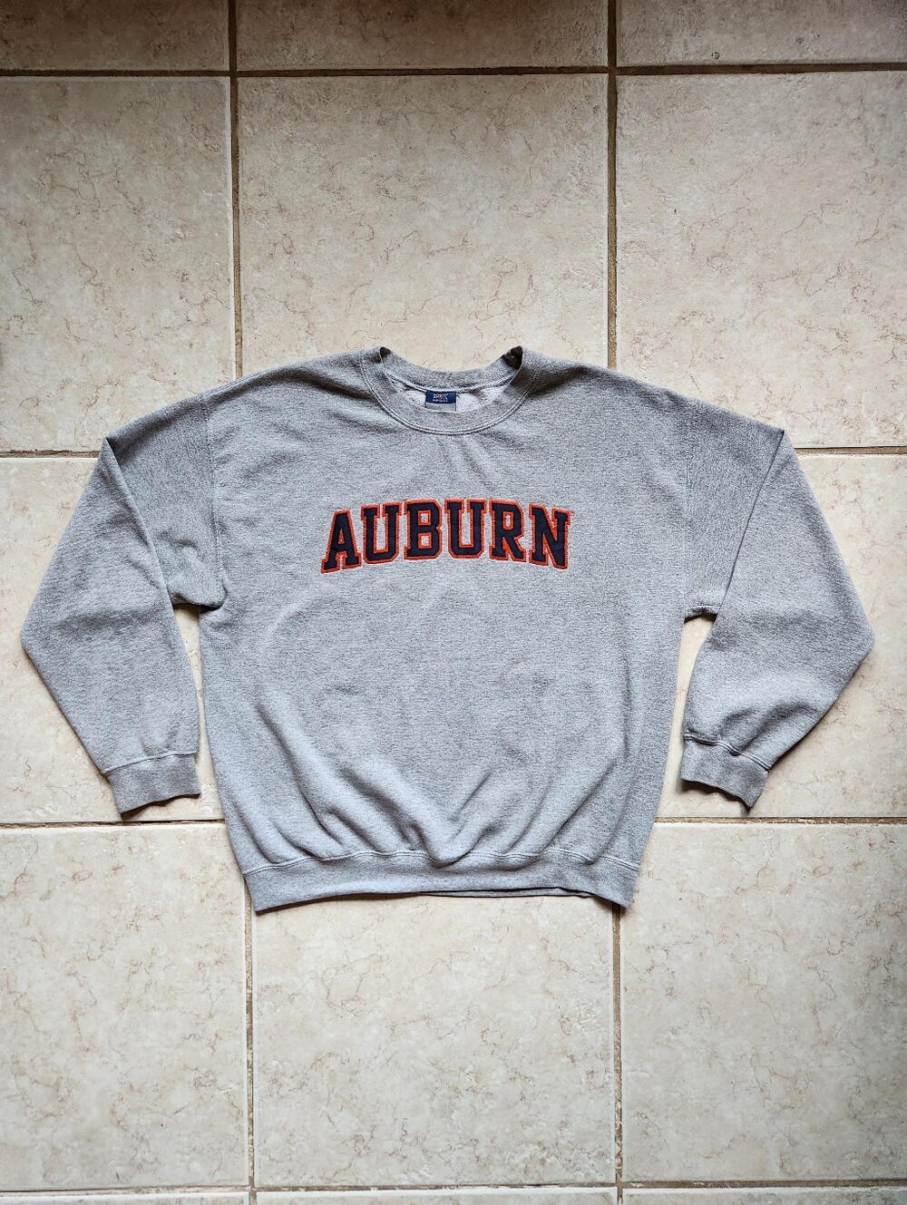 MV Sport Auburn University Sweatshirt Size Large Grey Applique College Pullover